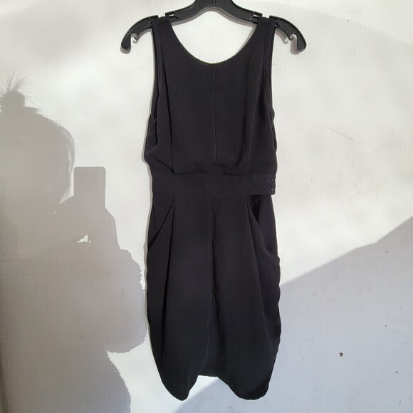 Aritzia Wilfred Black Sleeveless Leila Deep V Back Mini Dress Pockets Size 0 - Picture 4 of 14